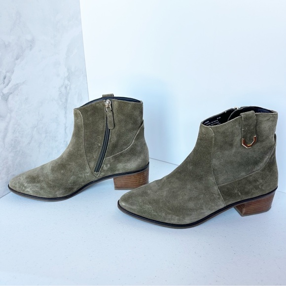 Cole Haan Maci Olive Green Suede Booties 8.5 - Picture 3 of 9